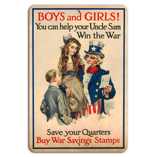Uncle Sam Vintage Patriotic Aluminum Sign — product artwork