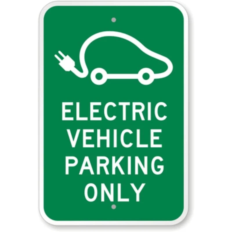 Electric Vehicle Parking Only Aluminum Sign — product artwork