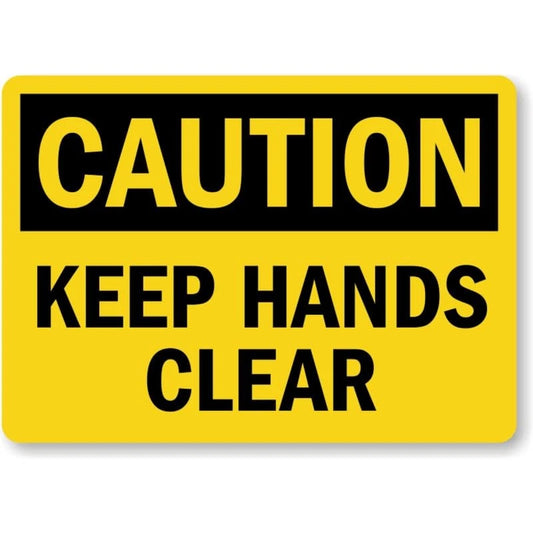 Keep Hands Clear Caution Aluminum Sign — product artwork