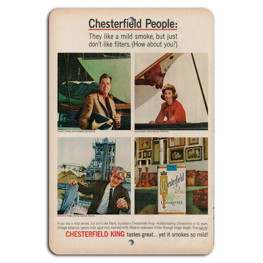 Vintage Chesterfield Retro Tobacco Aluminum Sign — product artwork