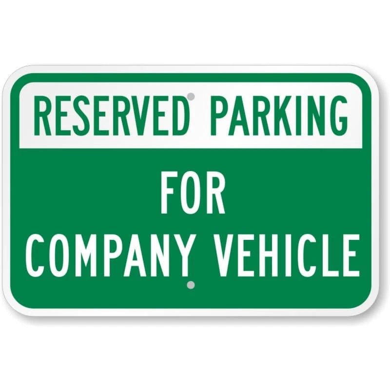 Company Vehicle Reserved Parking Aluminum Sign — product artwork