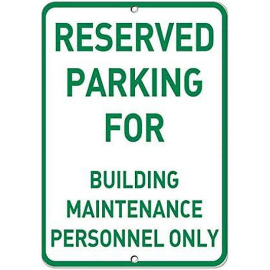 Parking Area Caution Maintenance Staff Exclusive Aluminum Sign — product artwork