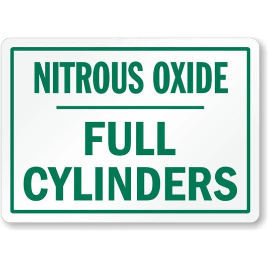 Nitrous Oxide Full Cylinders Aluminum Sign — product artwork