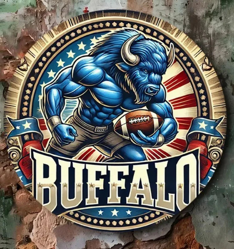 Buffalo Bills V3 Funny Round Aluminum Sign — product artwork