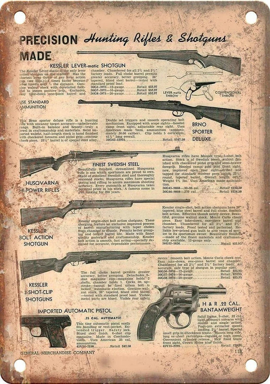 Shotgun H&R Arms Vintage Ad Funny Aluminum Sign — product artwork