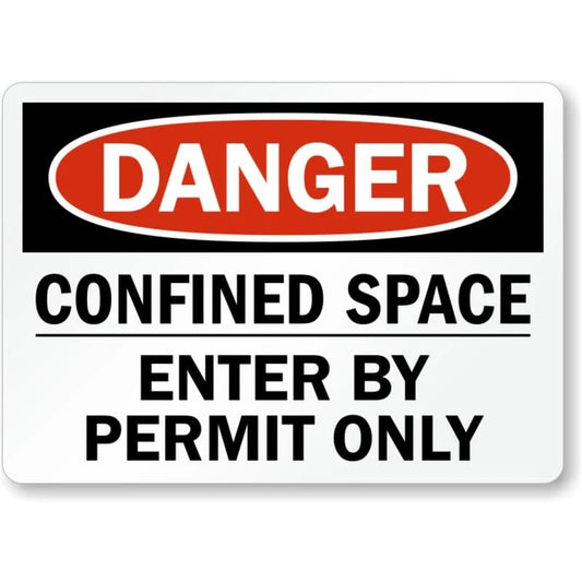 Danger Confined Space Entry Safety Aluminum Sign — product artwork