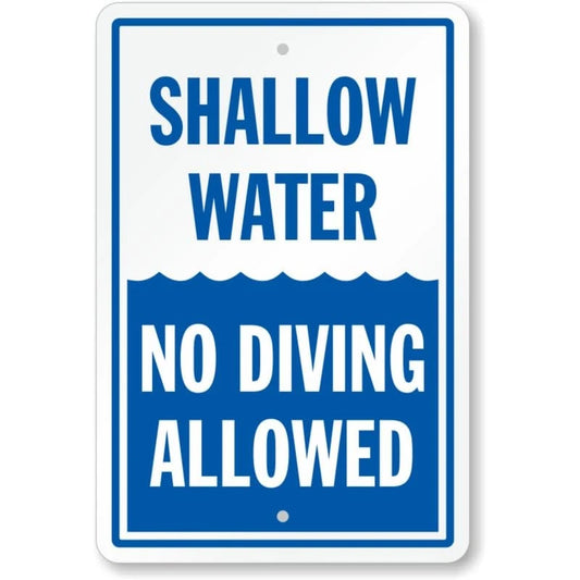 Shallow Water No Diving Allowed Aluminum Sign — product artwork
