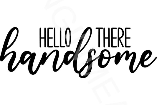 Funny Bathroom Hello There Handsome Aluminum Sign — product artwork