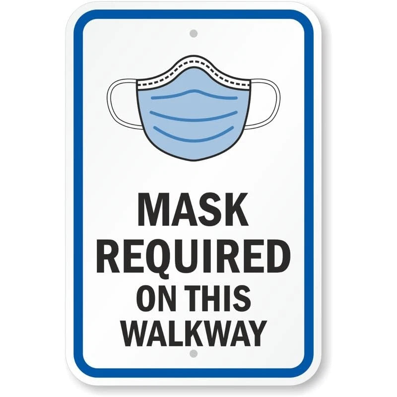 Mask Required on This Walkway Face Covering Aluminum Sign — product artwork
