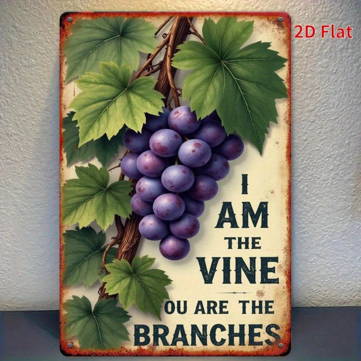 I Am the Vine You Are the Branches Grape Retro Christian Church Aluminum — product artwork