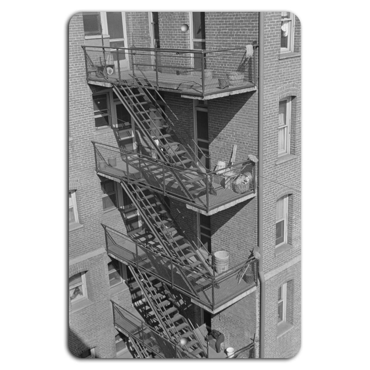 Vintage Fire Escape Industrial Urban Charm Aluminum Sign — product artwork