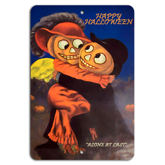 Halloween Romance Vintage Rustic Decorative Aluminum Sign — product artwork