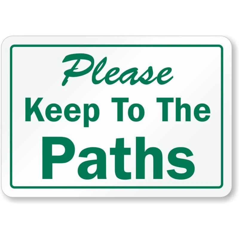 Keep to Paths Aluminum Sign — product artwork