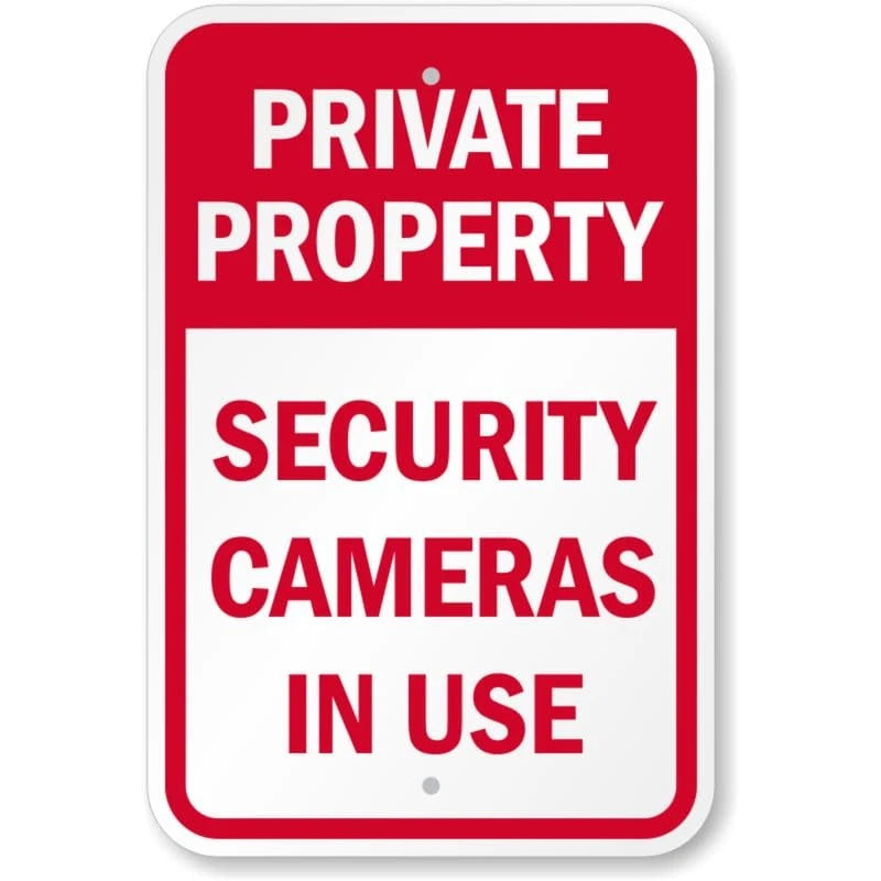 Security Cameras in Use Aluminum Sign — product artwork