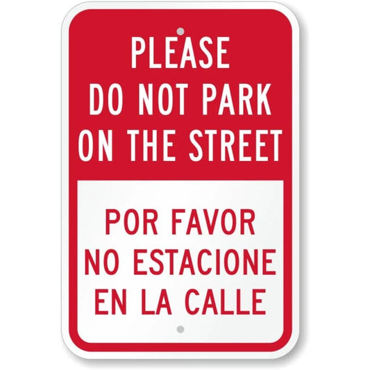 Bilingual Parking Street Aluminum Sign — product artwork