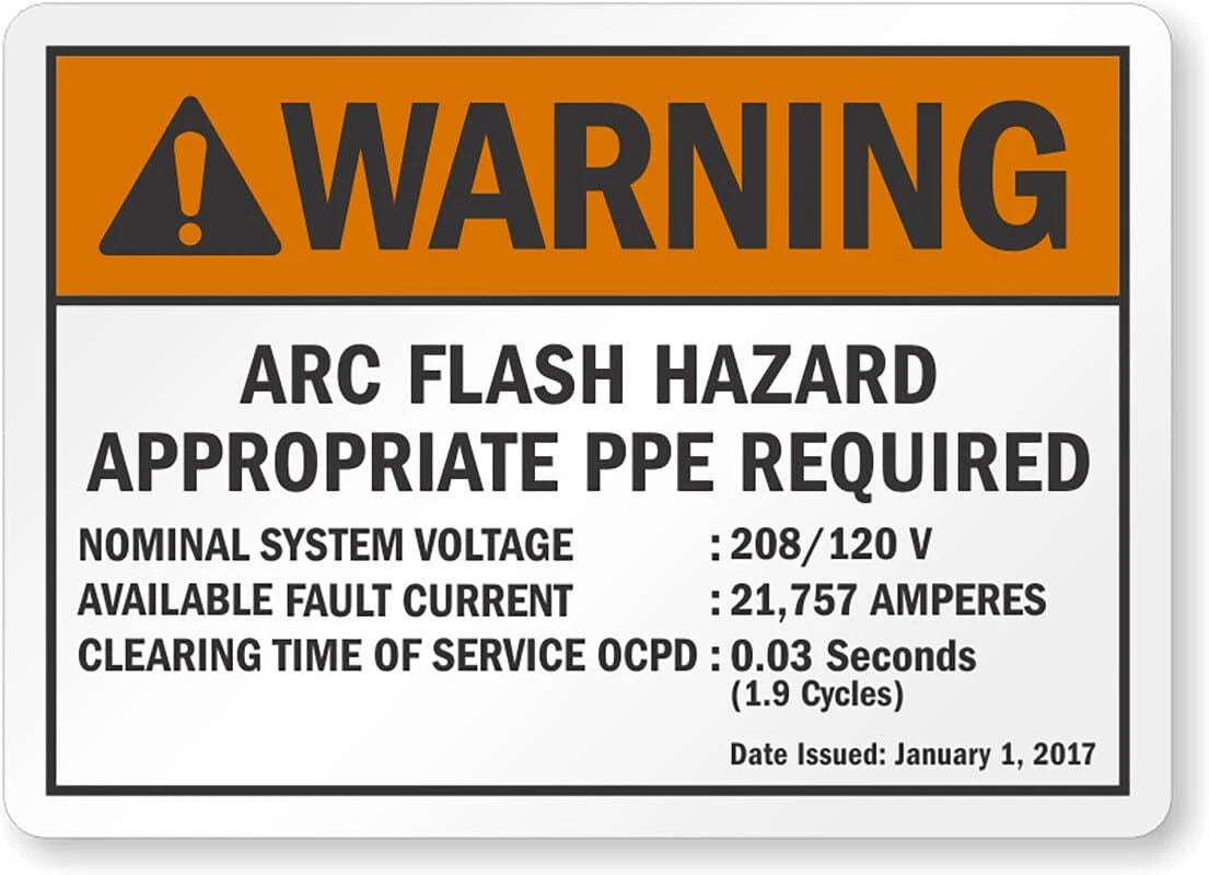 Arc Flash PPE Required Warning Custom Aluminum Sign — product artwork