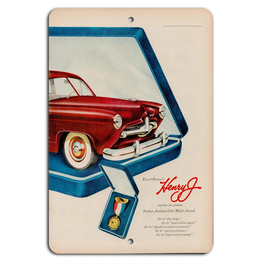 Vintage Henry J Retro Automotive Art Aluminum Sign — product artwork