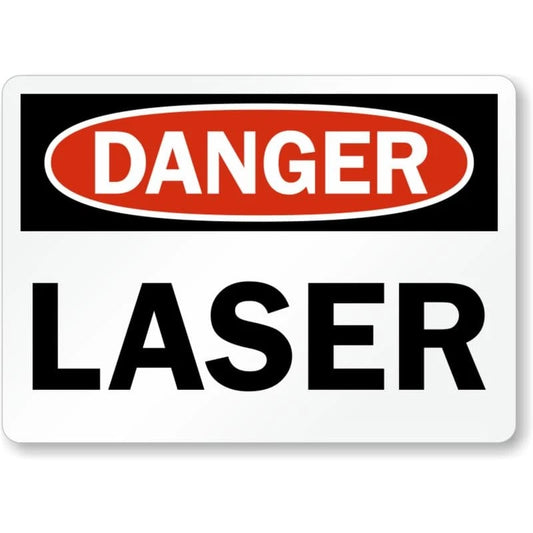 Danger Laser Text Only Aluminum Sign — product artwork