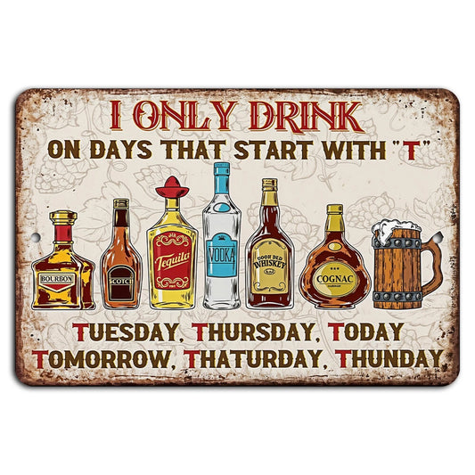 Humorous Bar Vintage Retro Drinking Humor Aluminum Sign — product artwork