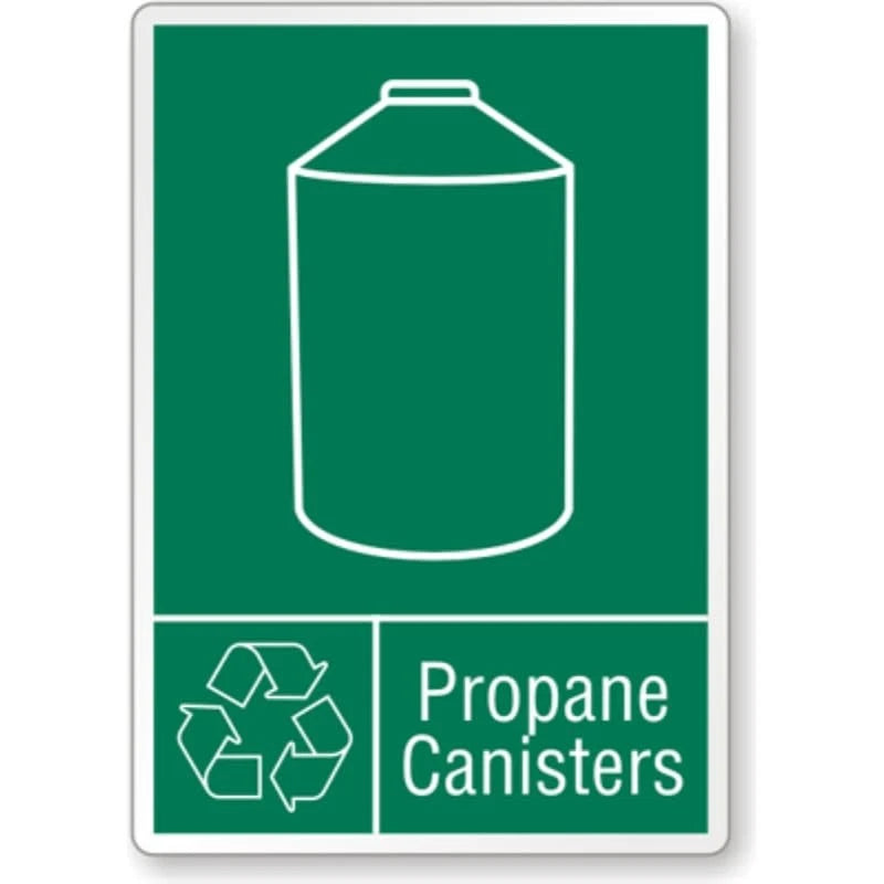 Propane Canisters Recycle Aluminum Sign — product artwork