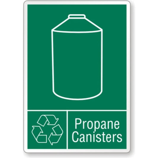 Propane Canisters Recycle Aluminum Sign — product artwork
