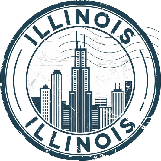 Illinois Landmark Round Aluminum Sign — product artwork
