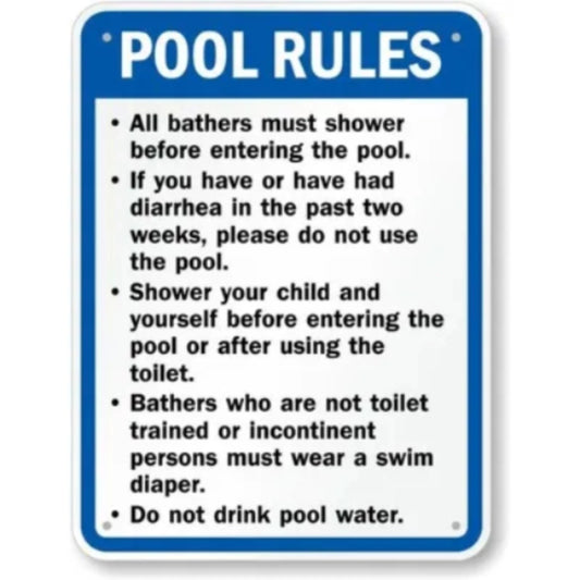 Pool Rules for Virginia Aluminum Sign — product artwork