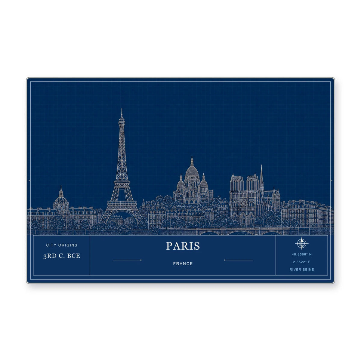 Paris Architectural Wall Art Aluminum Sign — product artwork