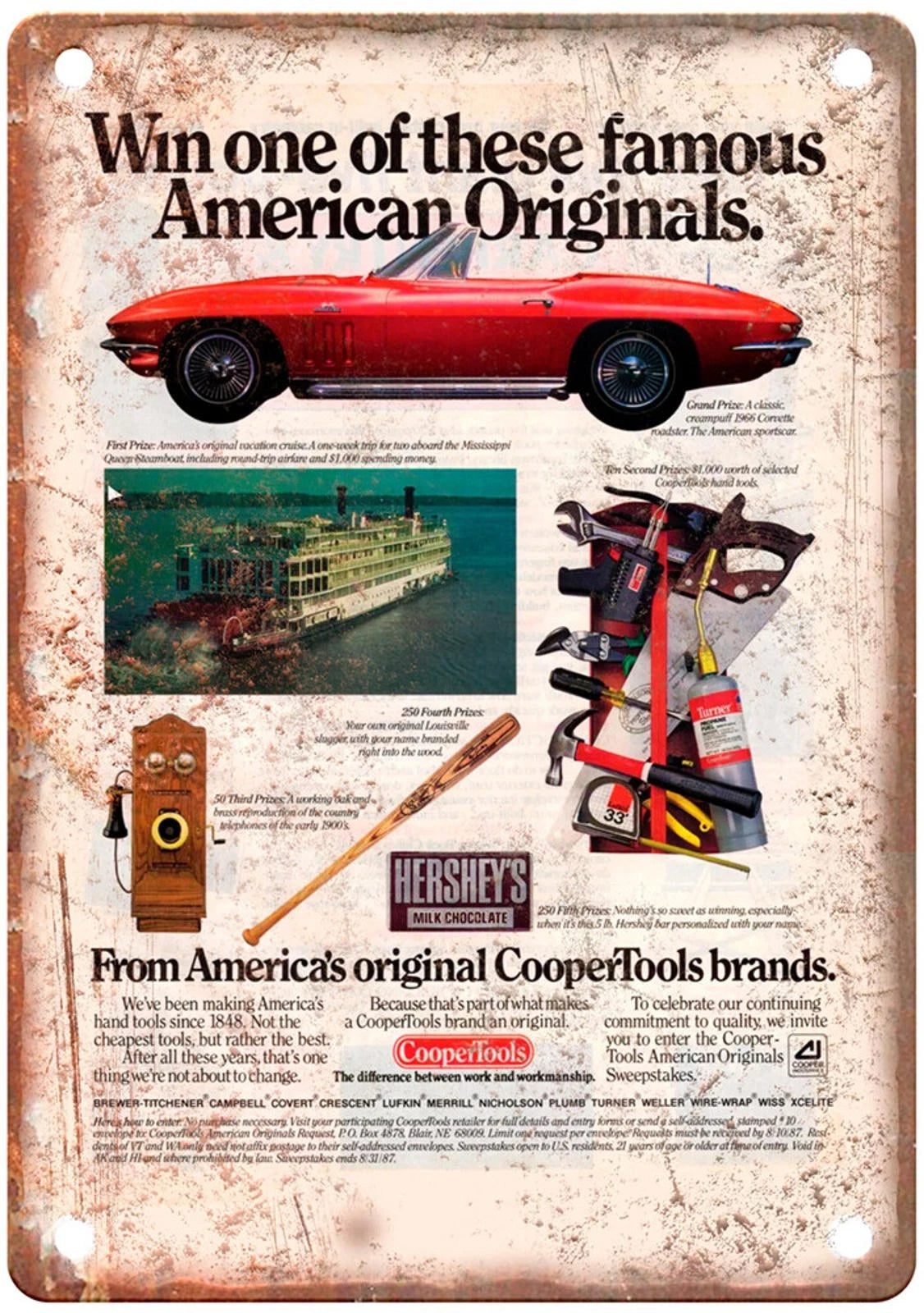 Cooper Tools Vintage 1987 Reproduction Aluminum Sign — product artwork