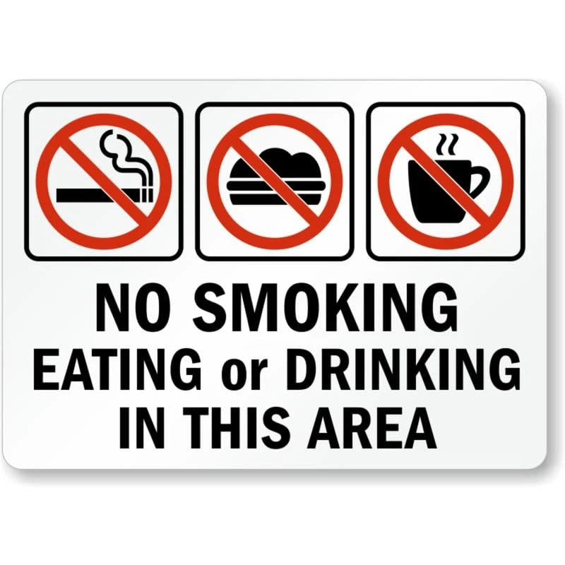 No Smoking Eating or Drinking in This Cafeteria Sign — product artwork