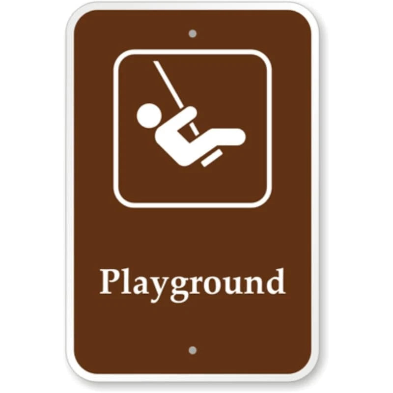 Playground Campground Park Aluminum Sign — product artwork