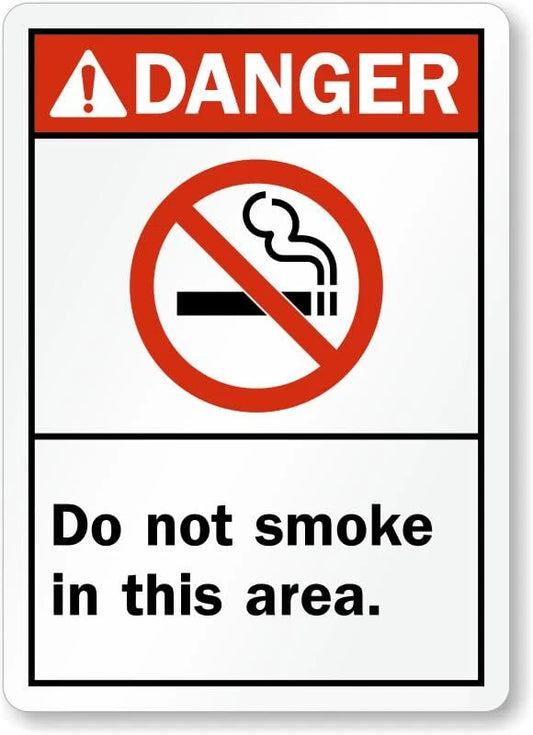 Danger Do Not Smoke in This Area Aluminum Sign — product artwork