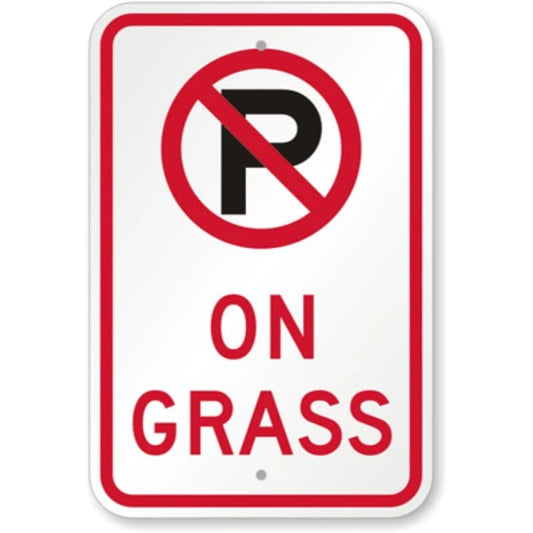 No Parking on Grass Symbol Aluminum Sign — product artwork