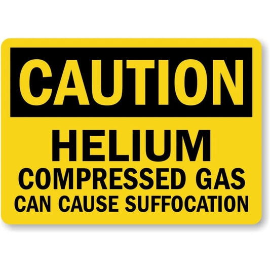 Caution Helium Compressed Gas Aluminum Sign — product artwork