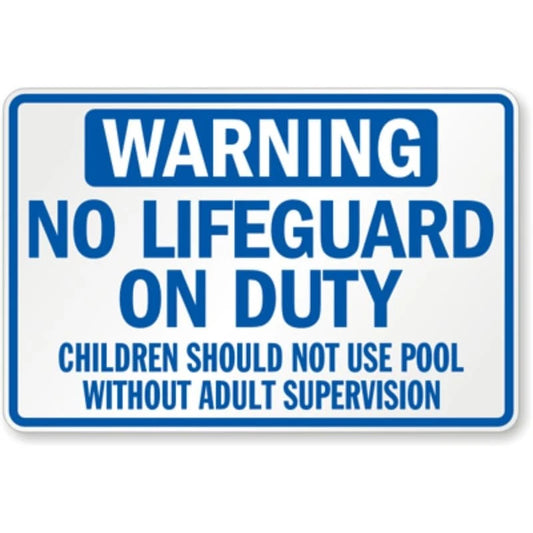 No Lifeguard Duty Aluminum Sign — product artwork