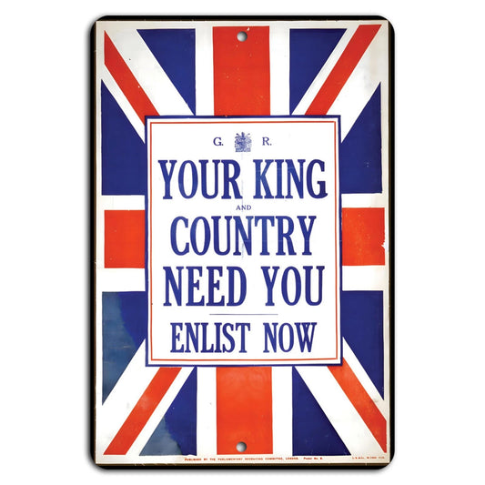 Military Recruitment Vintage WWI Era Propaganda Aluminum Sign — product artwork