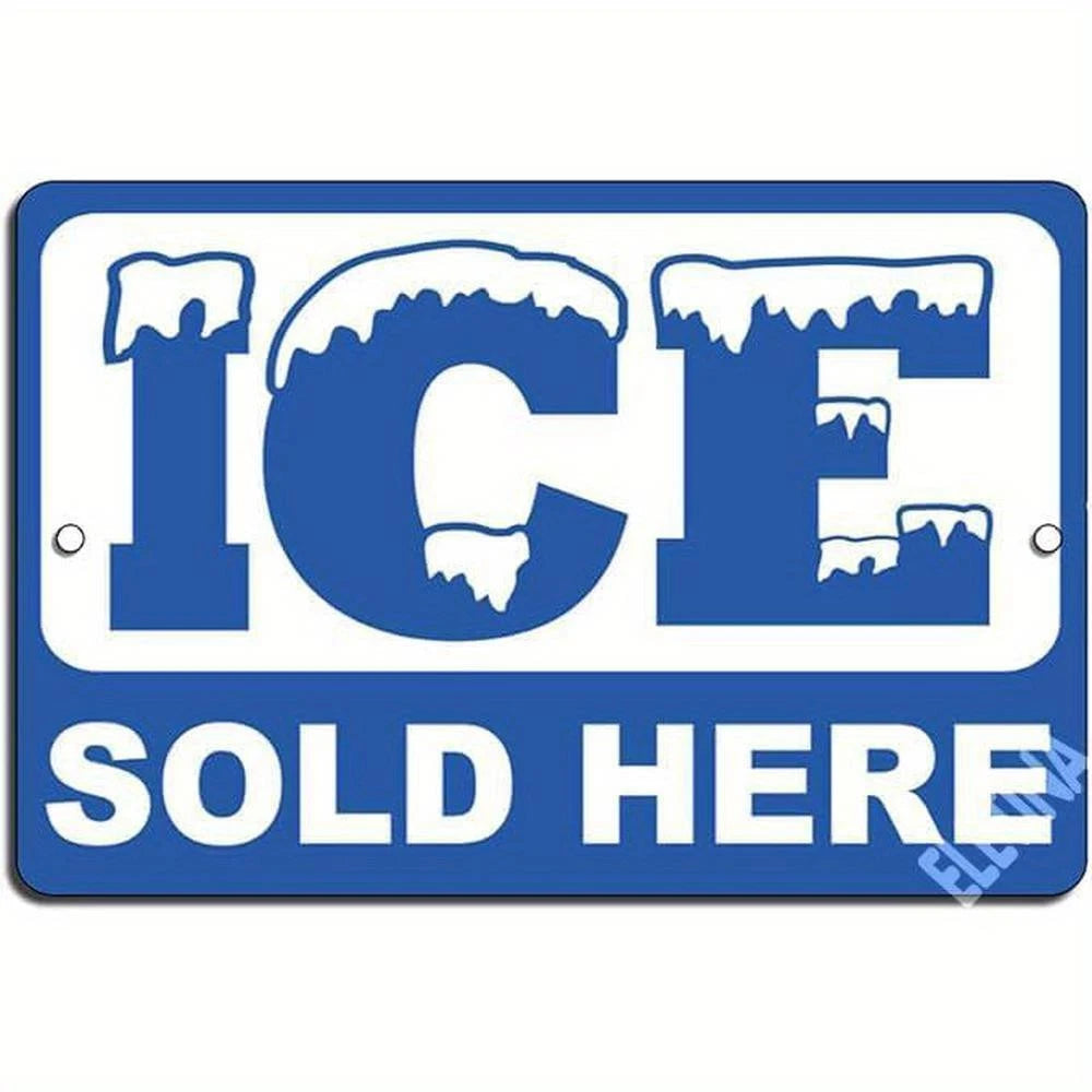 Ice Sold Here Aluminum Sign — product artwork