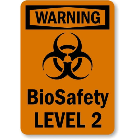 Biosafety Level 2 Aluminum Sign — product artwork
