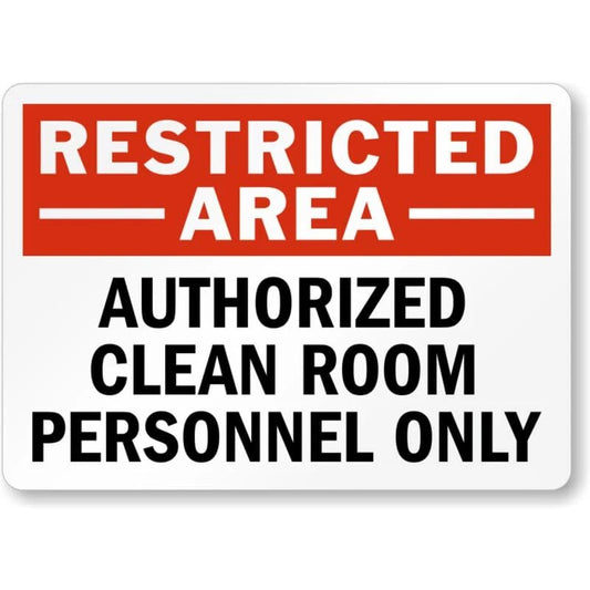 Authorized Clean Room Personnel Aluminum Sign — product artwork