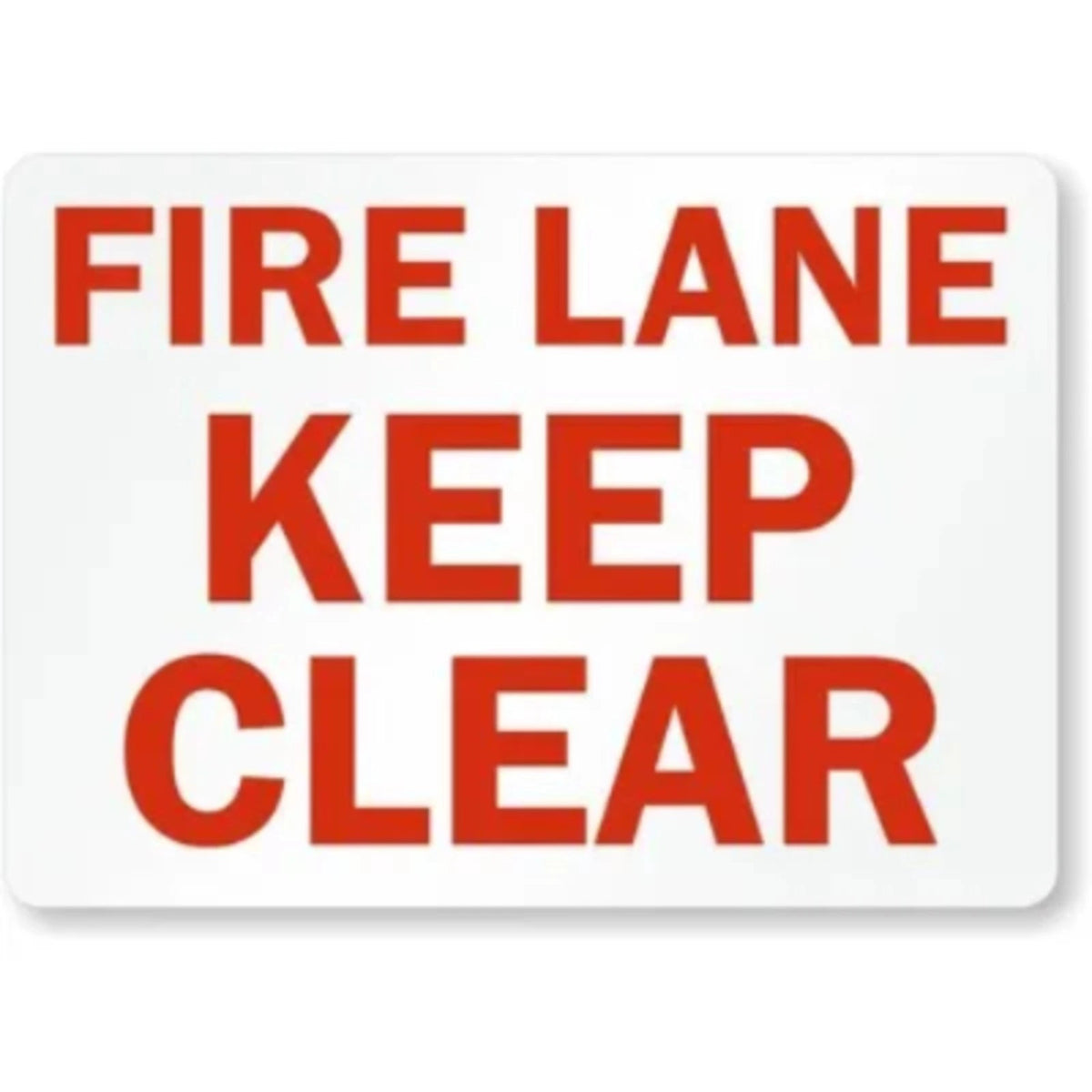 Fire Lane Keep Clear Aluminum Sign — product artwork