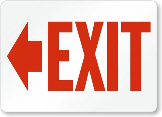 Arrow Exit Left Arrow Safety Aluminum Sign — product artwork