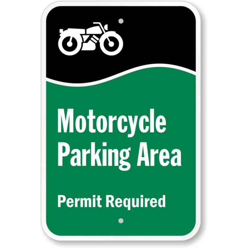 Motorcycle Parking Area Aluminum Sign — product artwork