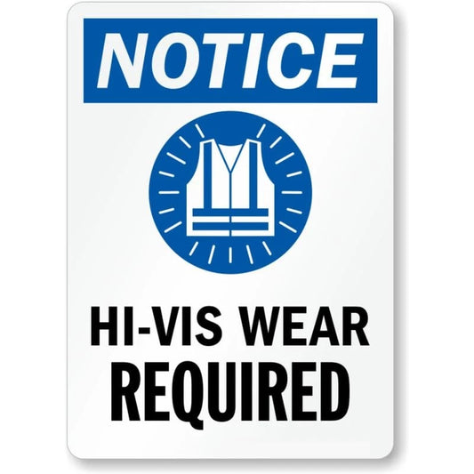 Hi Vis Wear Required Aluminum Sign — product artwork