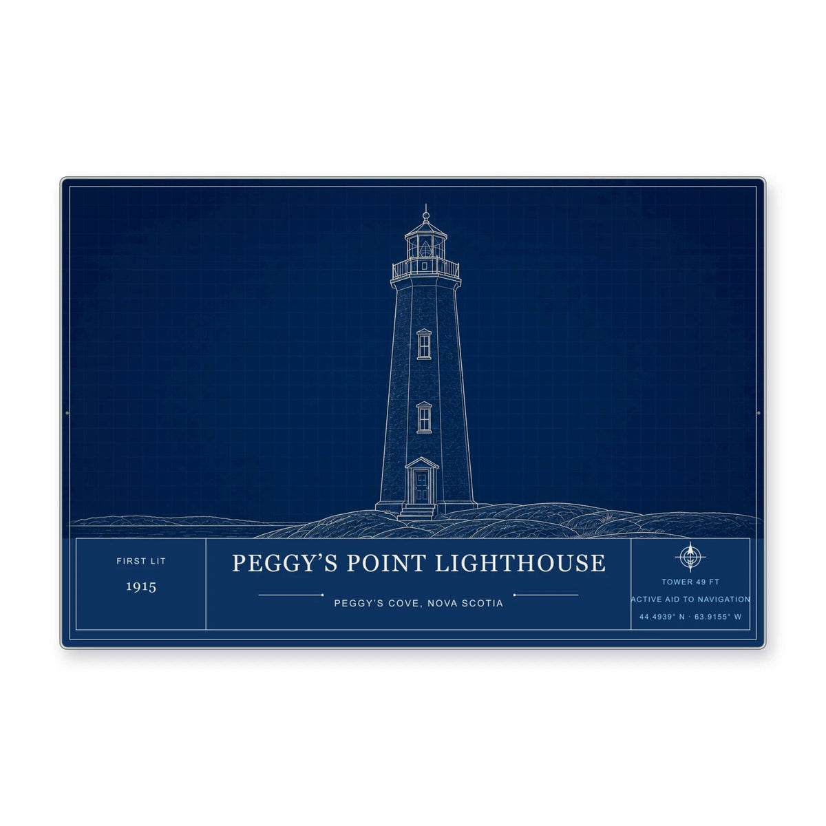 Peggy's Point Lighthouse Architectural Wall Art Aluminum Sign — product artwork