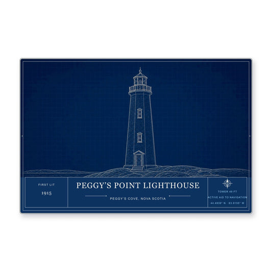 Peggy's Point Lighthouse Architectural Wall Art Aluminum Sign — product artwork