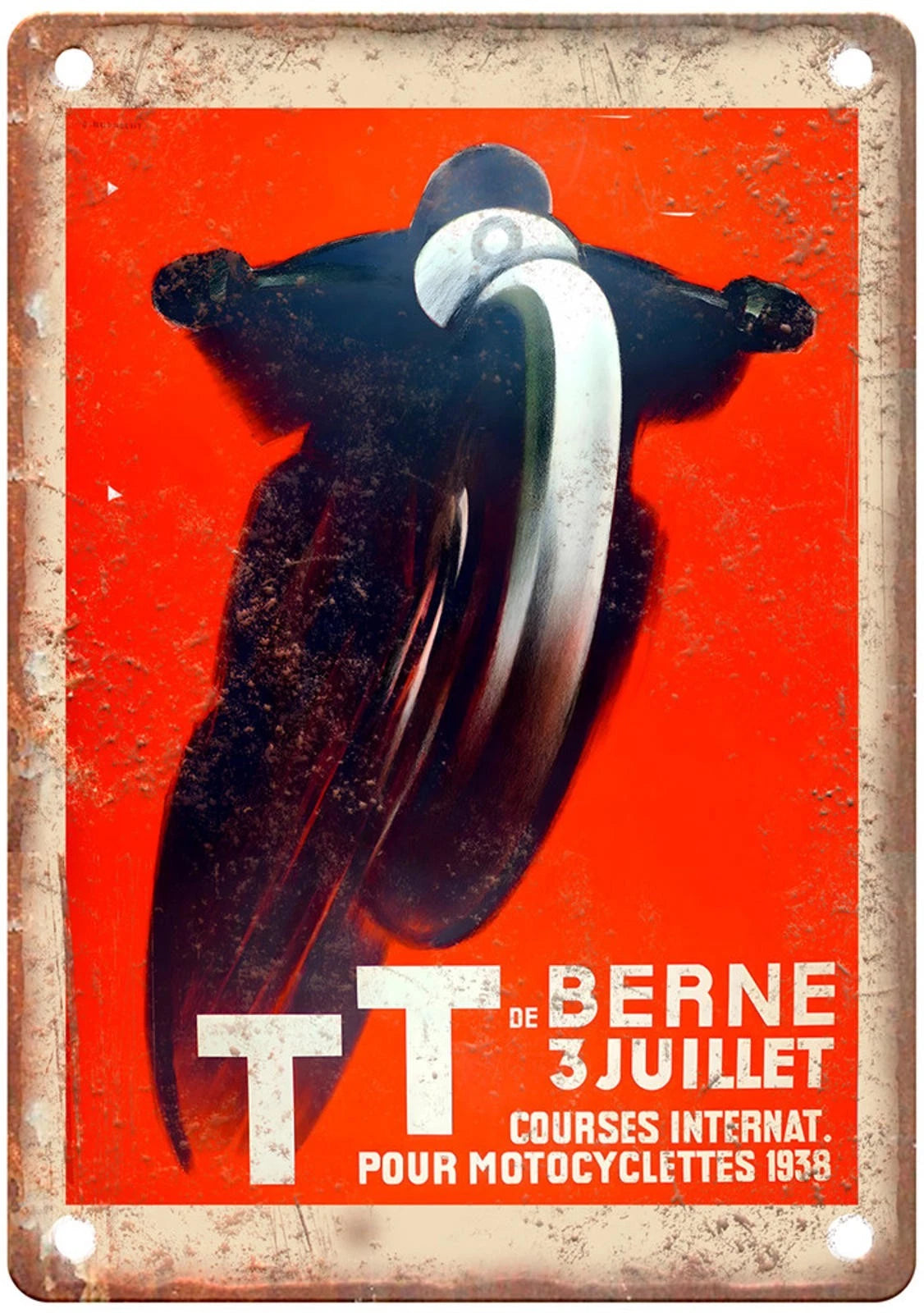 Berne TT 1938 Motorcycle Race Poster Aluminum Sign — product artwork