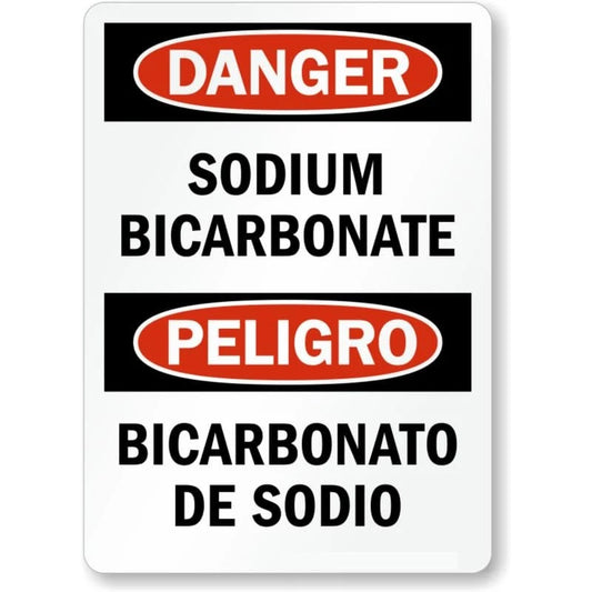 Bilingual Sodium Bicarbonate Aluminum Sign — product artwork