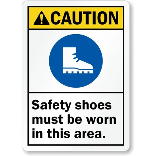 Safety Shoes Be Worn Aluminum Sign — product artwork