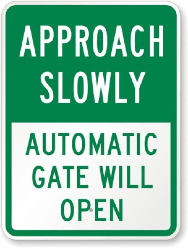 Automatic Gate Safety Warning Aluminum Sign — product artwork