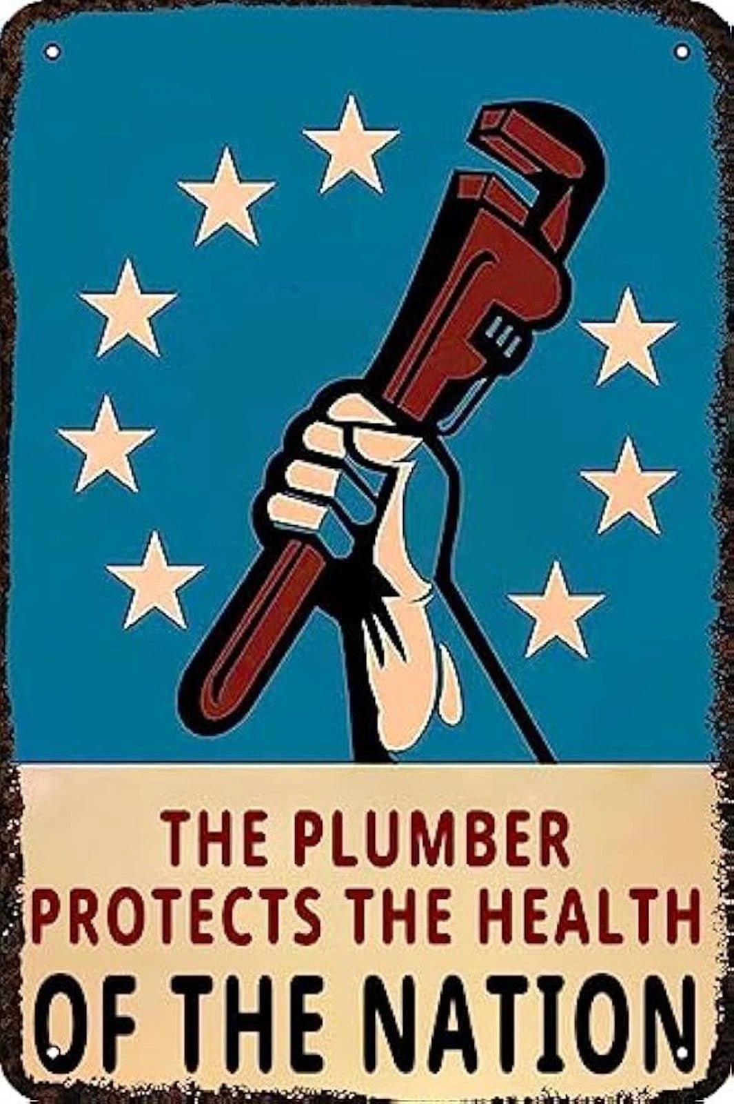 Vintage Signs the Plumber Protects the Health Funny Aluminum Sign — product artwork